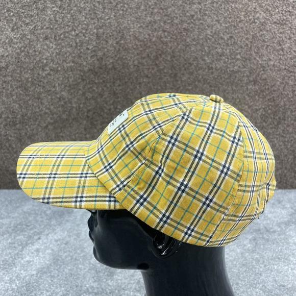 REASON YELLOW CHECKERED CAP BASEBALL TARTAN HAT Y2K - Picture 3 of 7